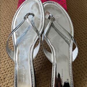Tory Burch Metallic Silver Sandals